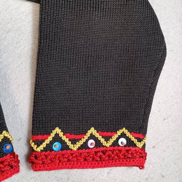 Vintage Michael Simon Women L Christmas Embroidered Full Zip Cardigan Sweater - Picture 7 of 16